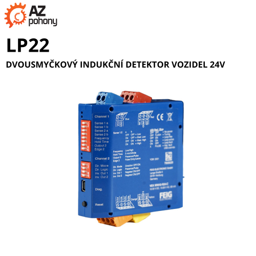 LP22 - dvousmyčkový indukční detektor vozidel 24V